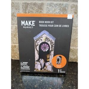 Make Market Mausoleum Book Nook Kit Halloween Plywood & Paper 4.7" x 6.9" x 9.4"